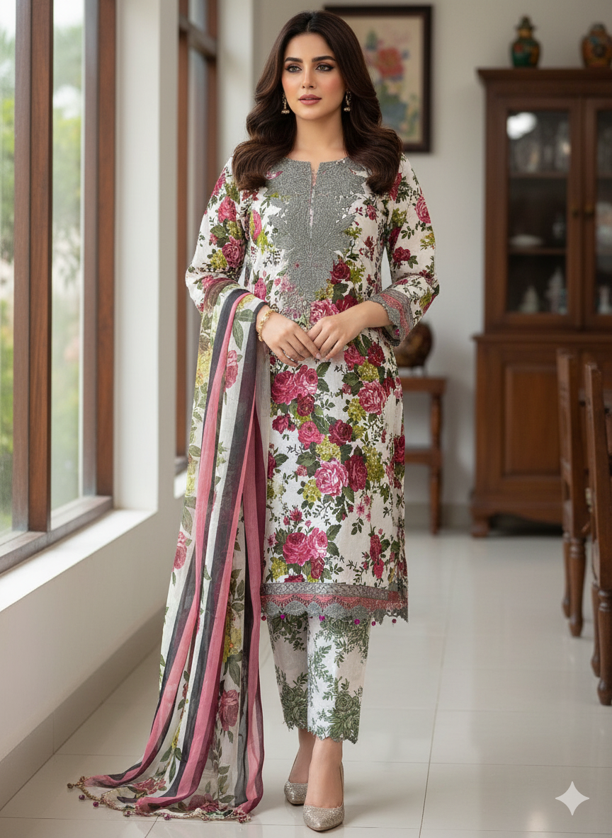 Premium Pure Lawn Stitched 25