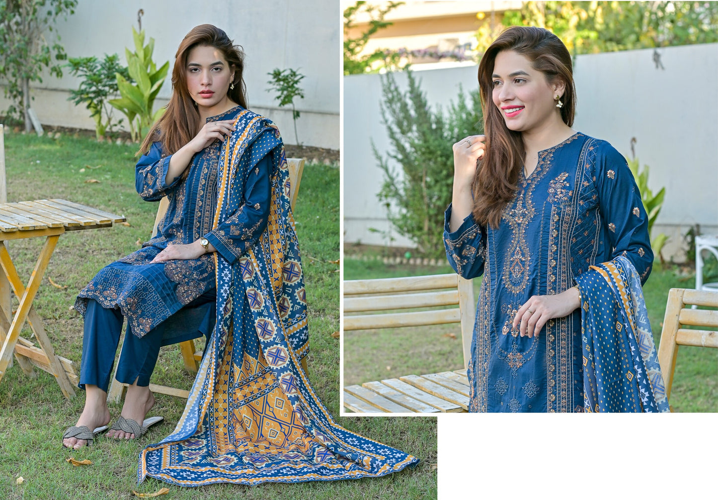 Nazakat Luxury Lawn Sttched Dress 2024