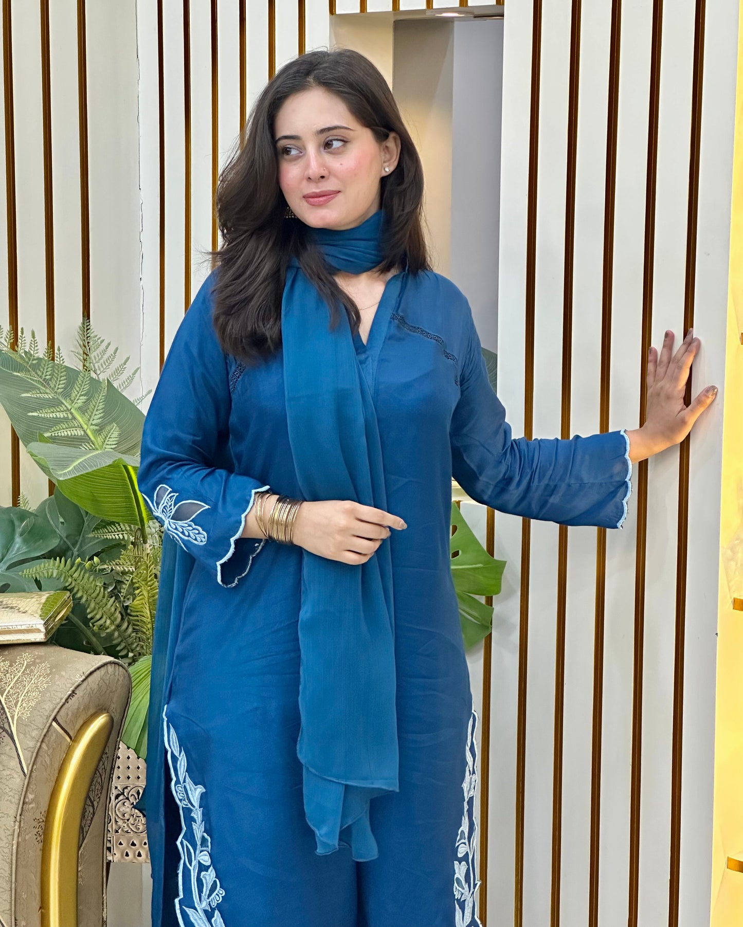 Pakistani Designer Suit Cotton Silk Cutwork