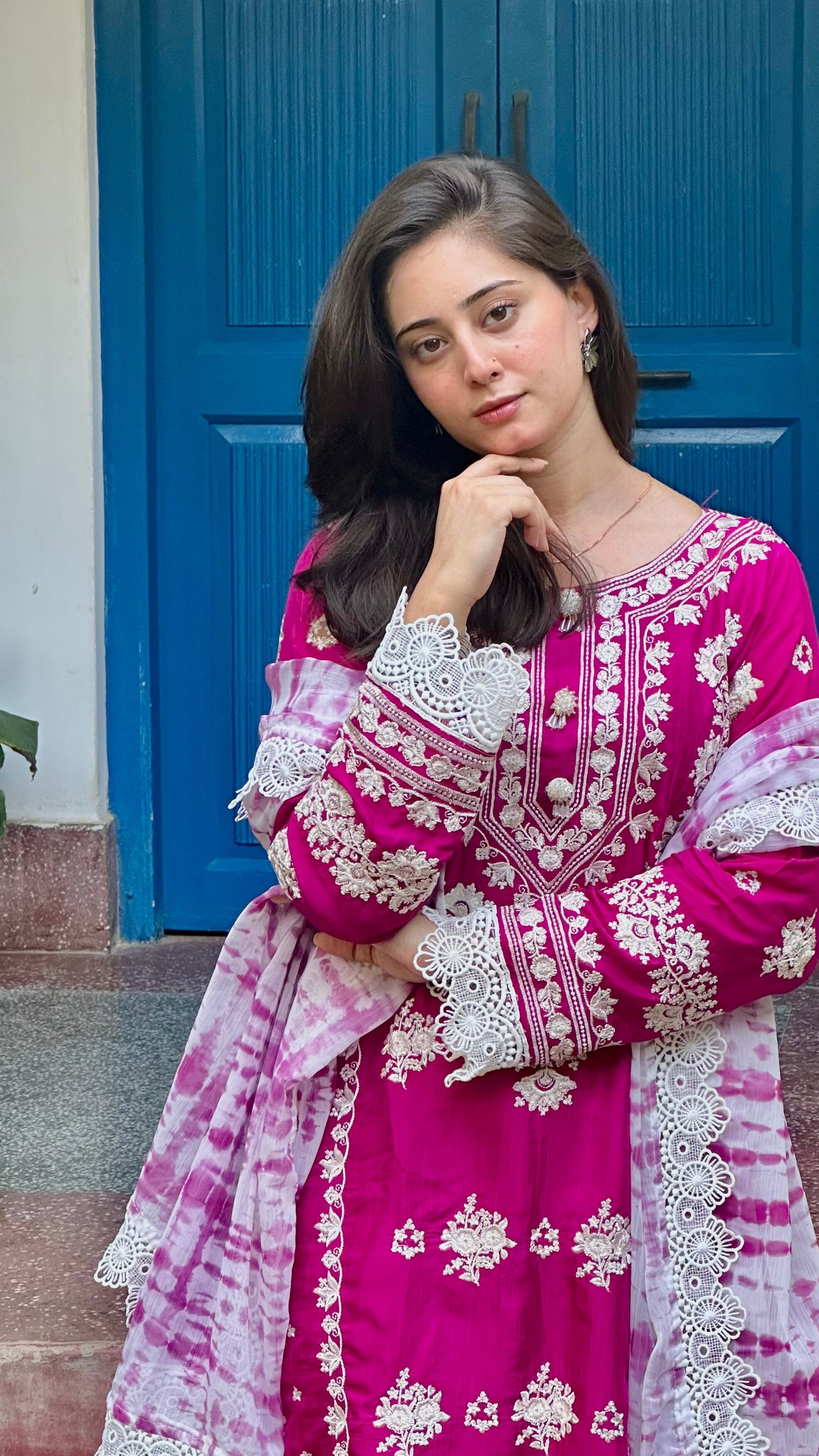 Radiance Semi Pure Raw Silk Stitched Dress 2024