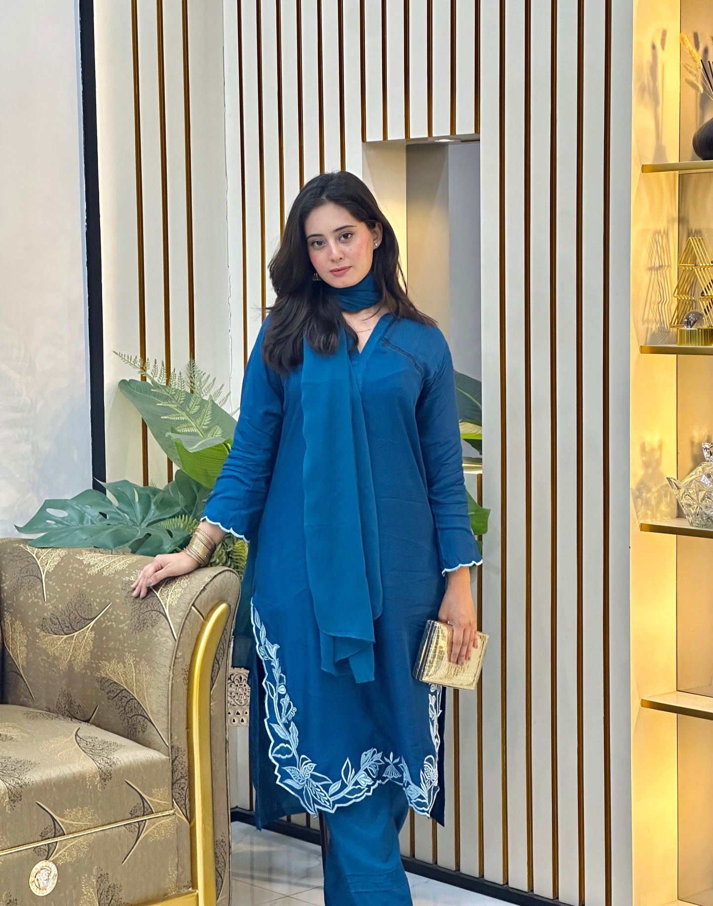 Pakistani Designer Suit Cotton Silk Cutwork