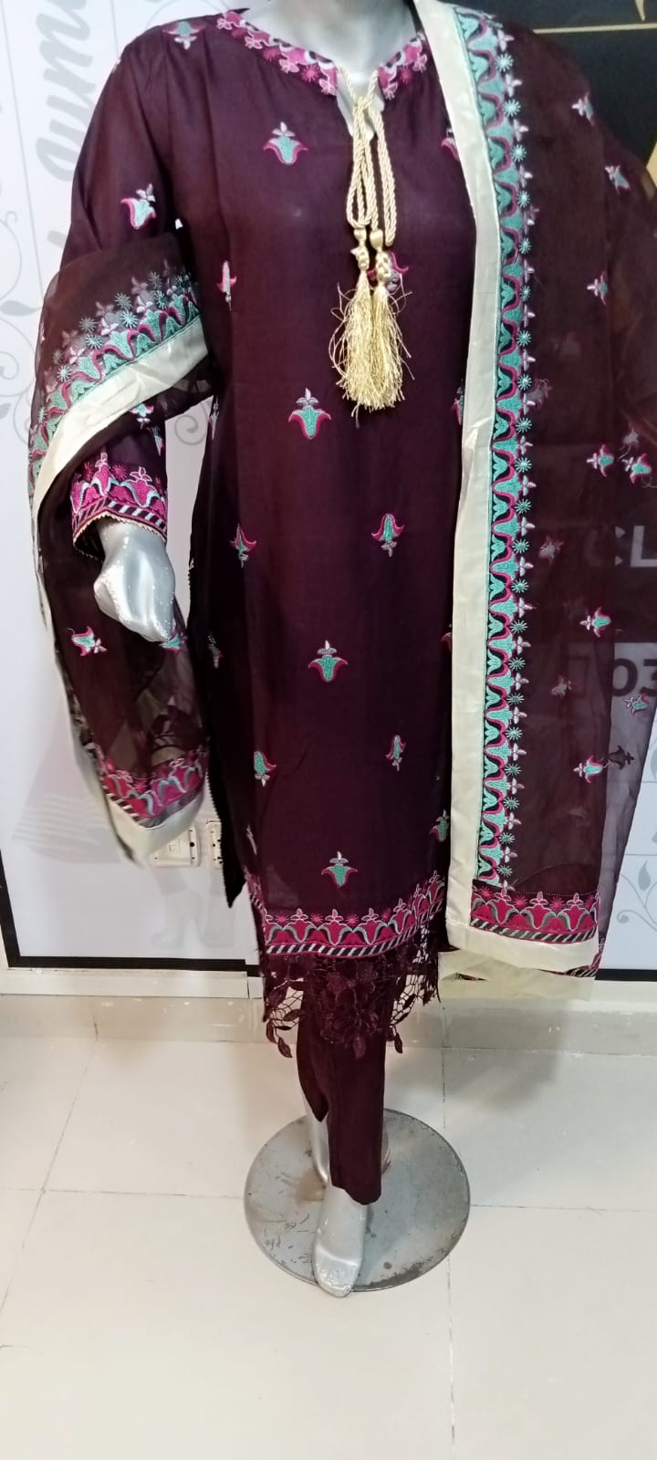 Shafoon  Luxury Lawn Chikankari Dress 2024