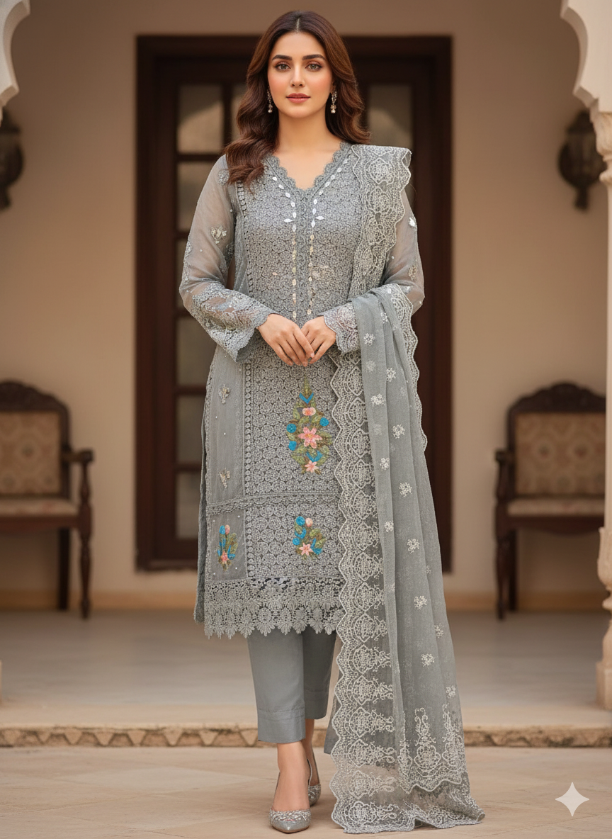 Luxurious Winter Fancy Unstitched 3-Piece Ensemble