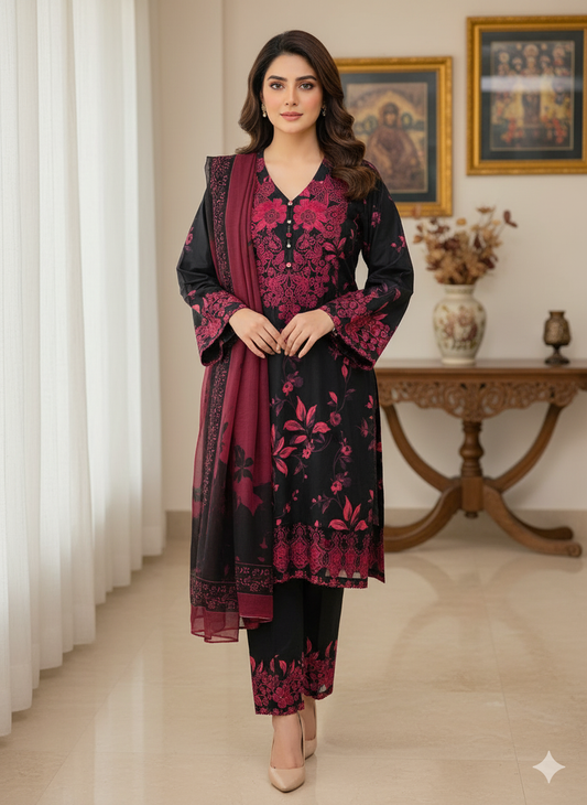 The Luxe Lawn Collection: Ready-to-Wear 3-Piece Suit