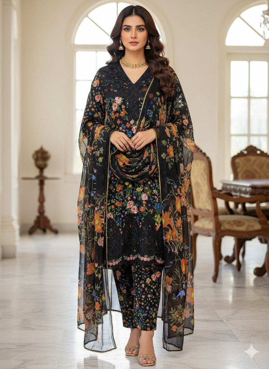 The Luxe Lawn Collection: Ready-to-Wear 3-Piece Suit