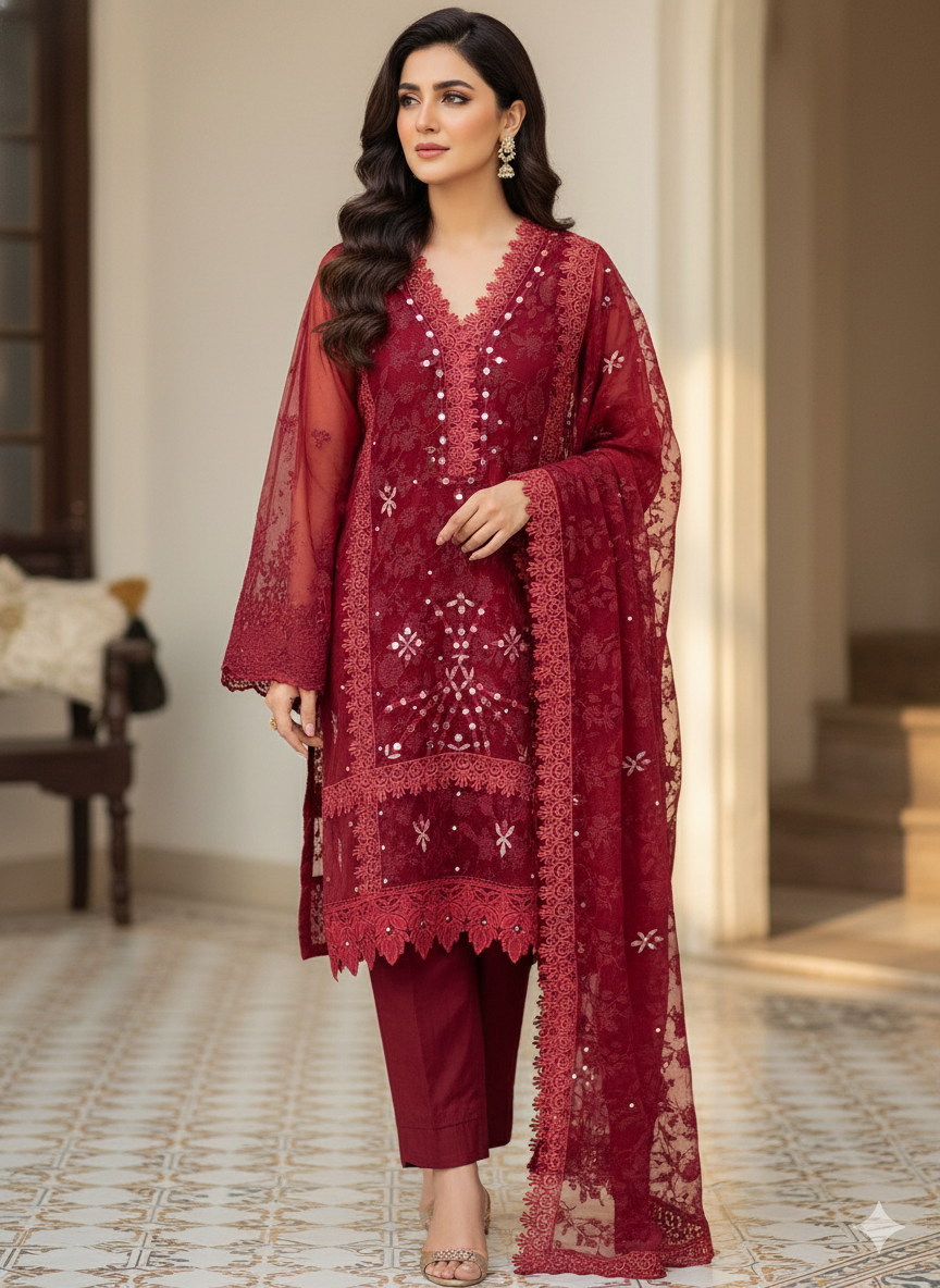 Luxurious Winter Fancy Unstitched 3-Piece Ensemble