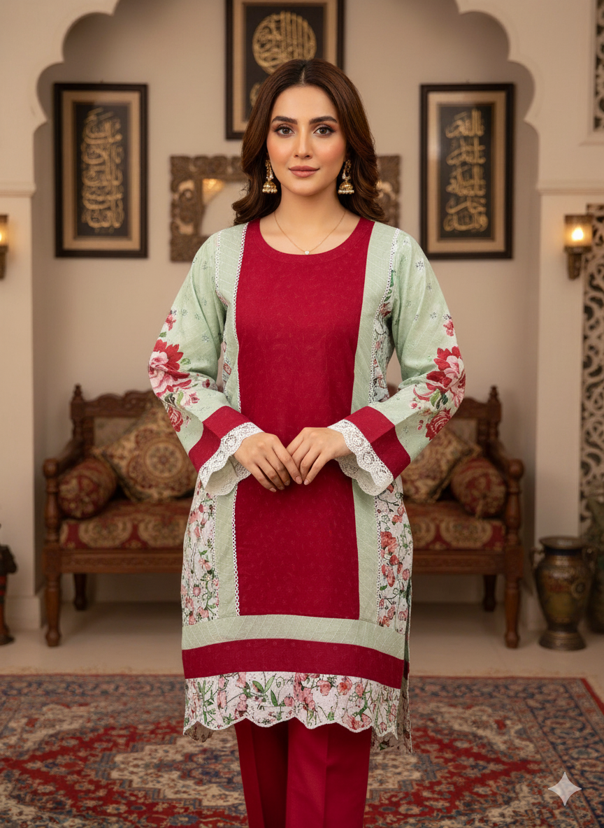 Rangrez Premium Pure Lawn Chikankari Shirt 2024