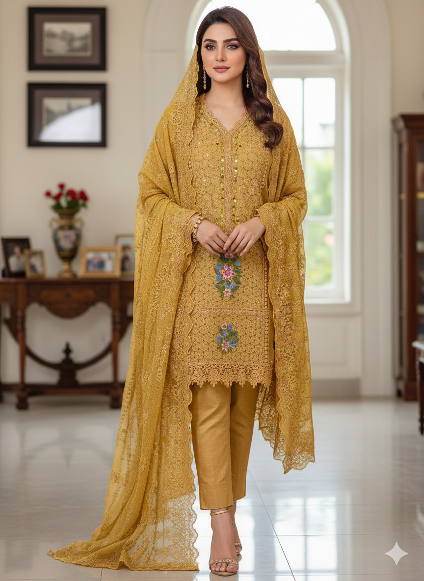 Luxurious Winter Fancy Unstitched 3-Piece Ensemble