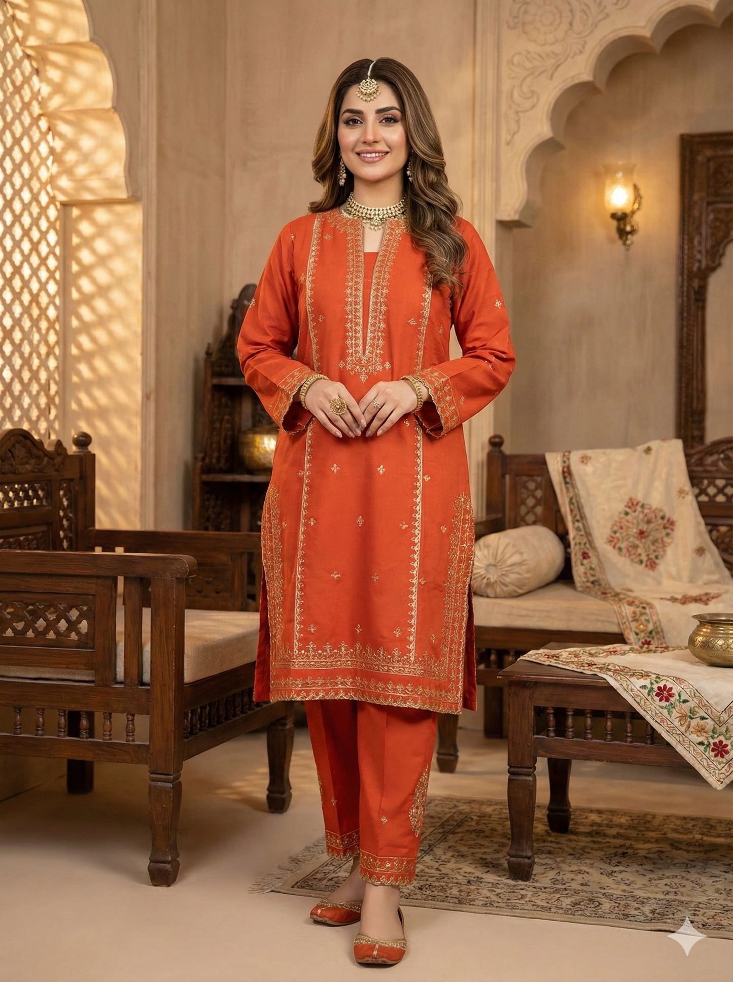 Heavy Embroidered Cotton Lawn Co-ord Set - 2 Piece Suit
