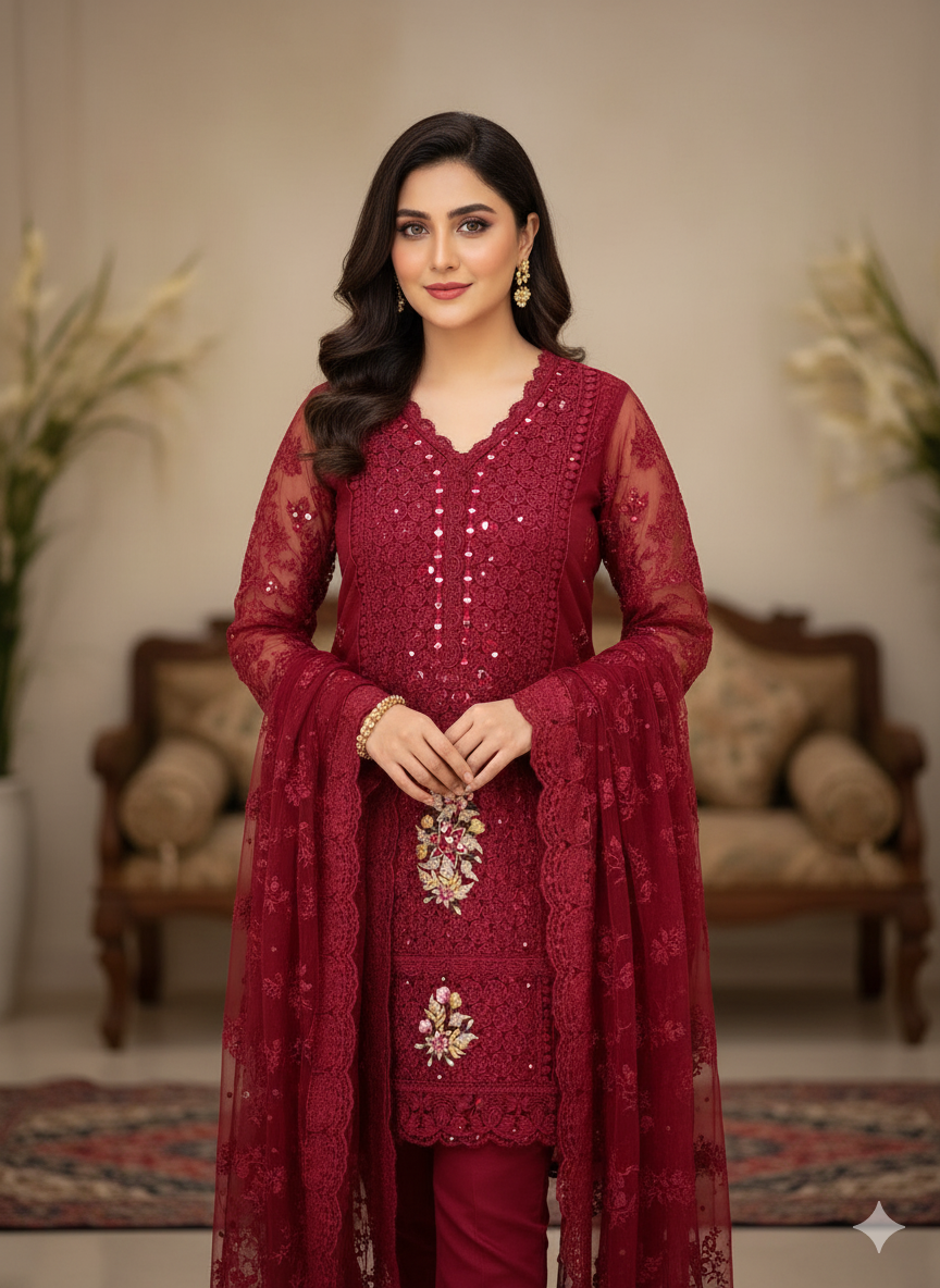 Luxurious Winter Fancy Unstitched 3-Piece Ensemble