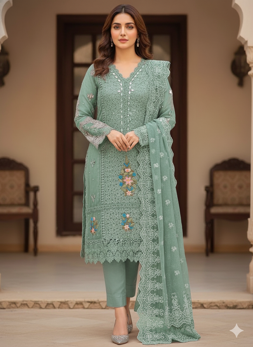 Luxurious Winter Fancy Unstitched 3-Piece Ensemble