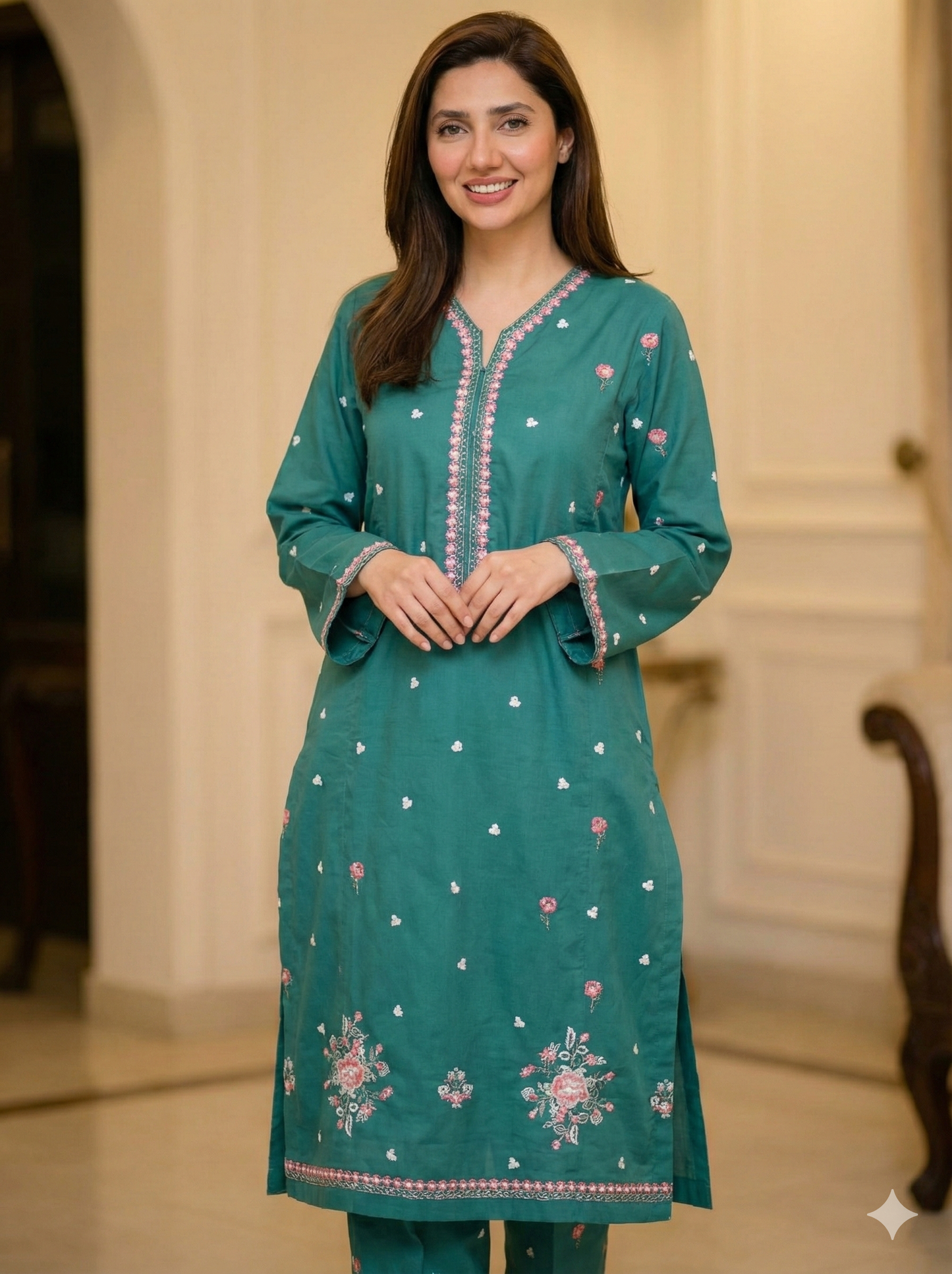 Luxe Heavy Embroidered Cotton Lawn Co-ord Set