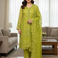 Unstitched Net Dress Material for Wedding