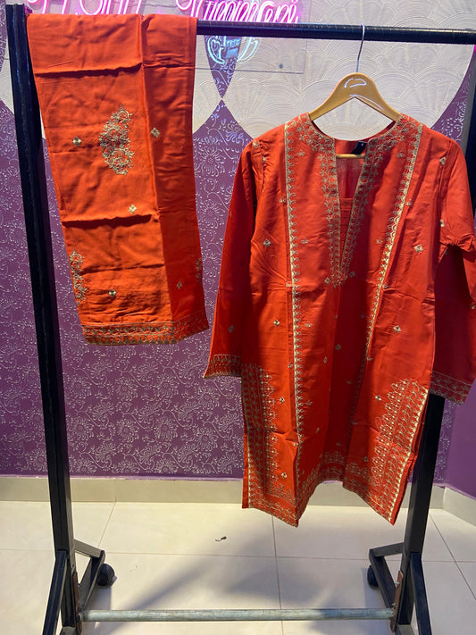 Heavy Embroidered Cotton Lawn Co-ord Set - 2 Piece Suit