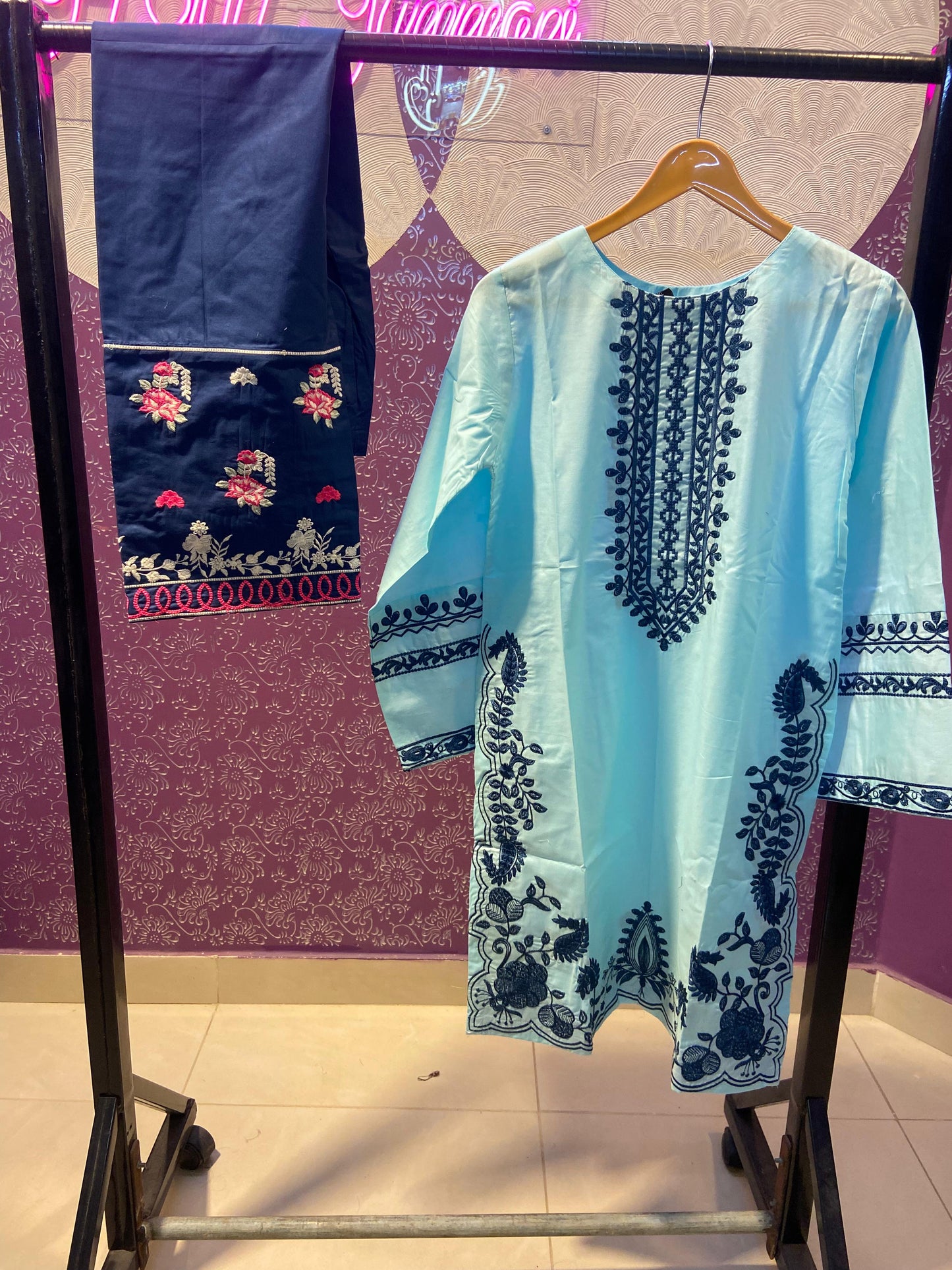 Heavy Embroidered Cotton Lawn Co-ord Set - 2 Piece Suit