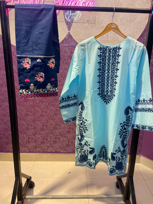 Heavy Embroidered Cotton Lawn Co-ord Set - 2 Piece Suit
