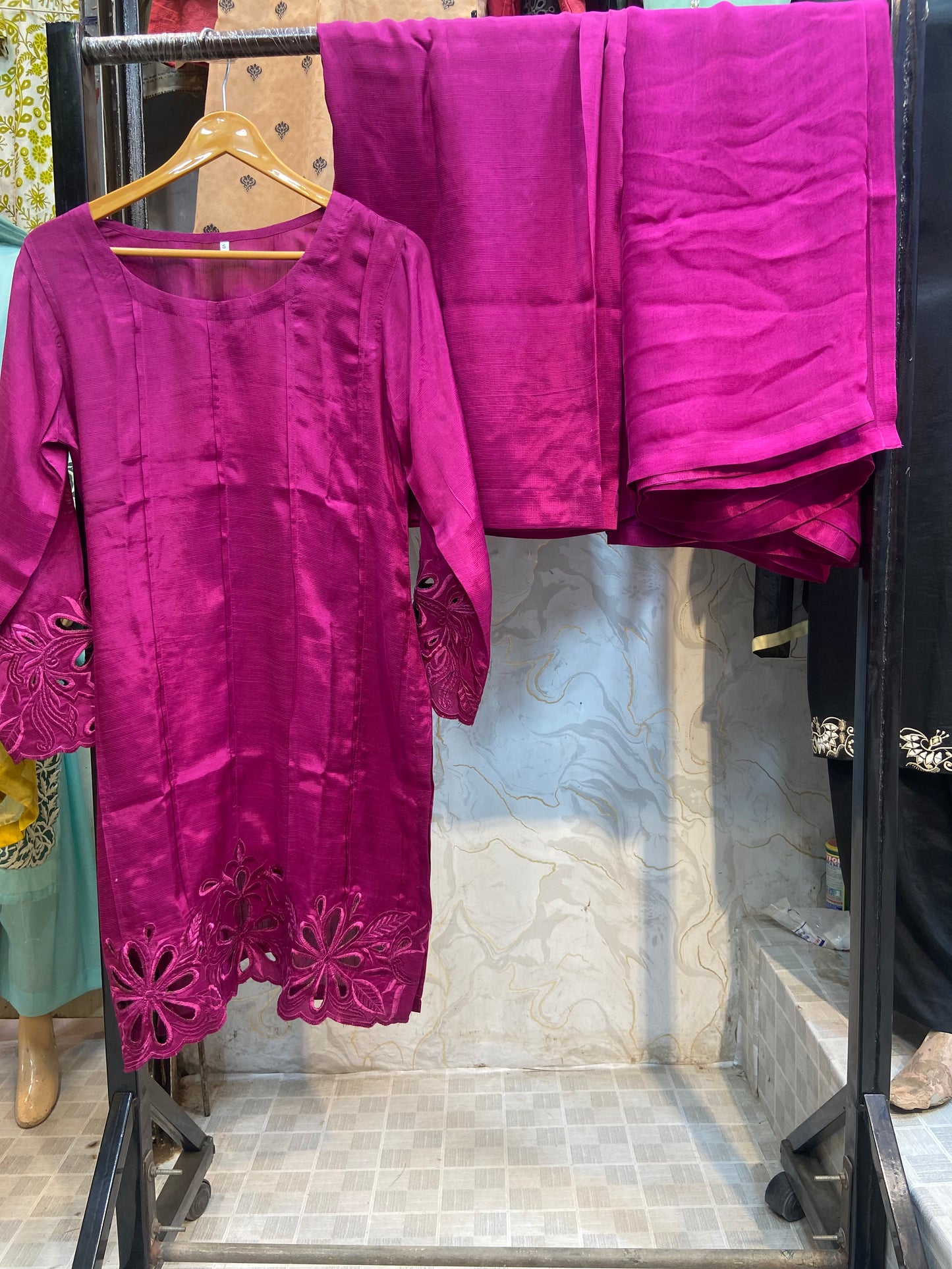 Shop elegant 3 Pcs Pure Pakistani Rawsilk Suit