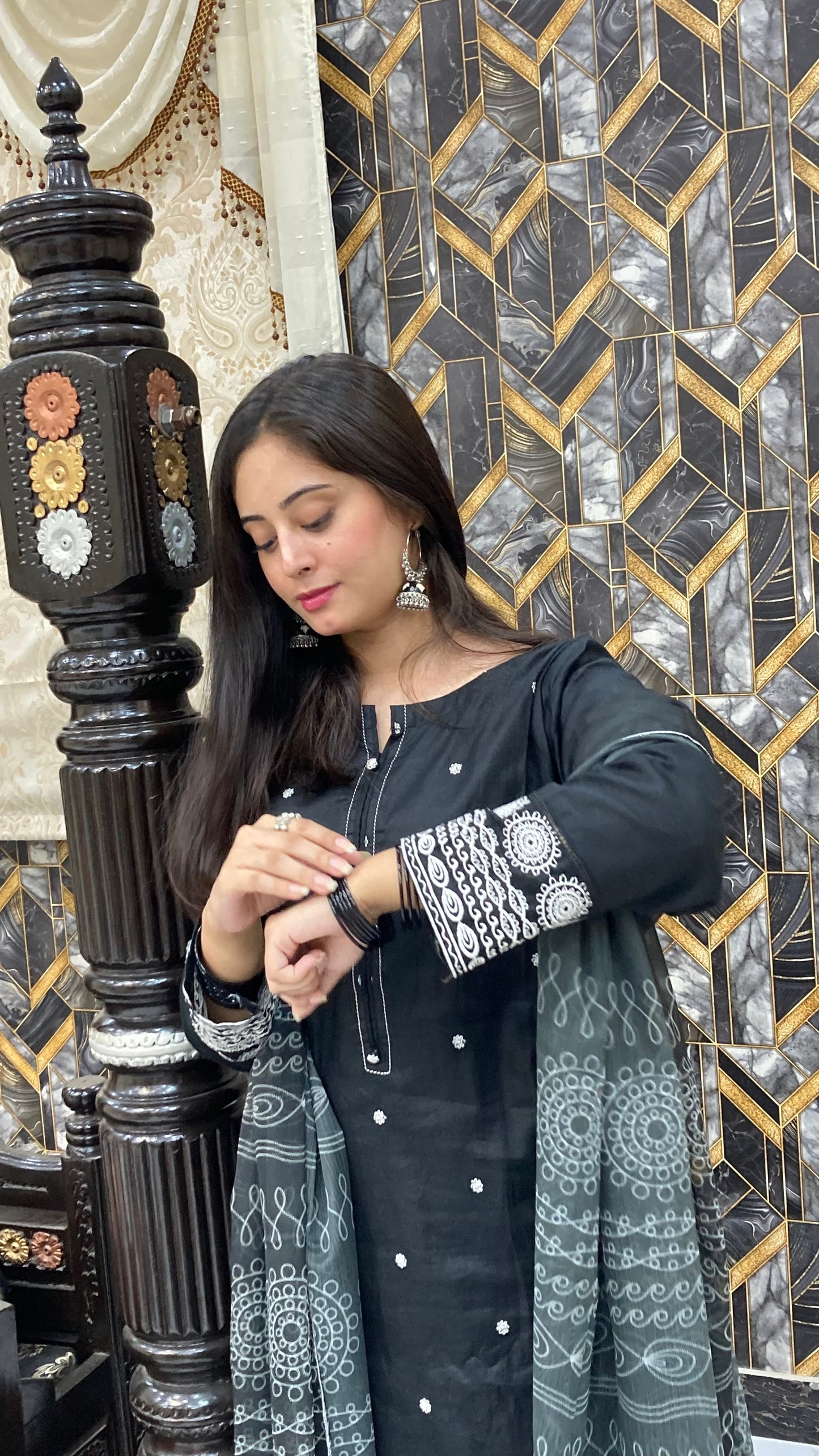 Black Beauty Premium Pure Lawn Dress 2024