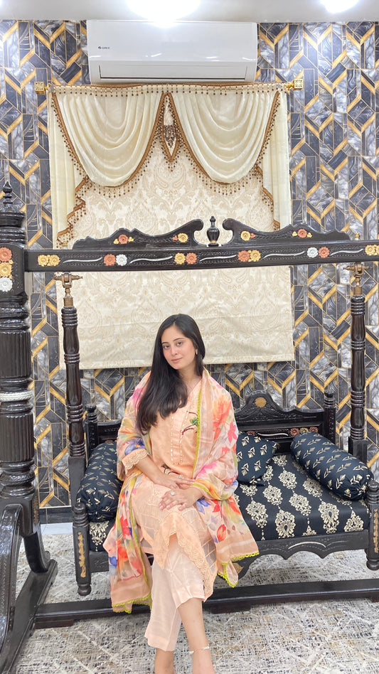 Phoolwari Luxury Lawn Stitched Dress 2024