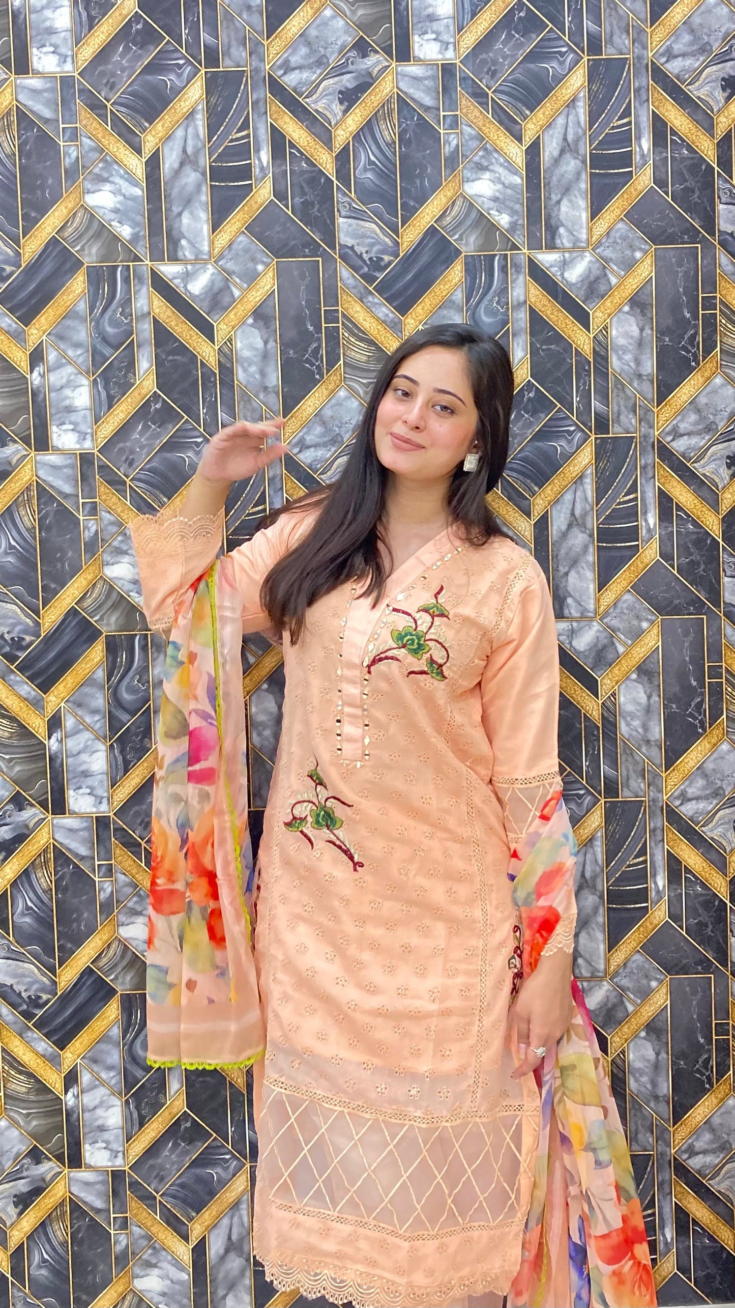 Phoolwari Luxury Lawn Stitched Dress 2024