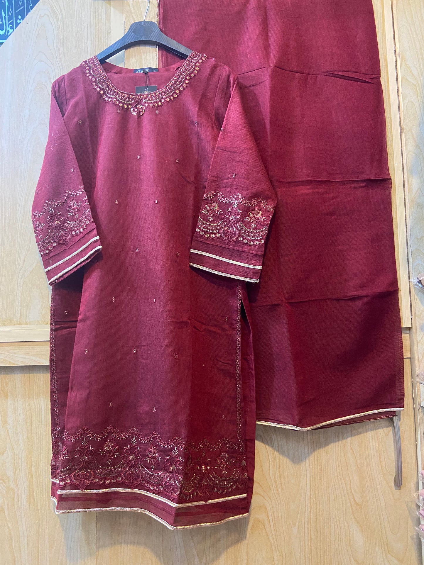 Jhil Mil Premium Khaddi Net Dress 2024