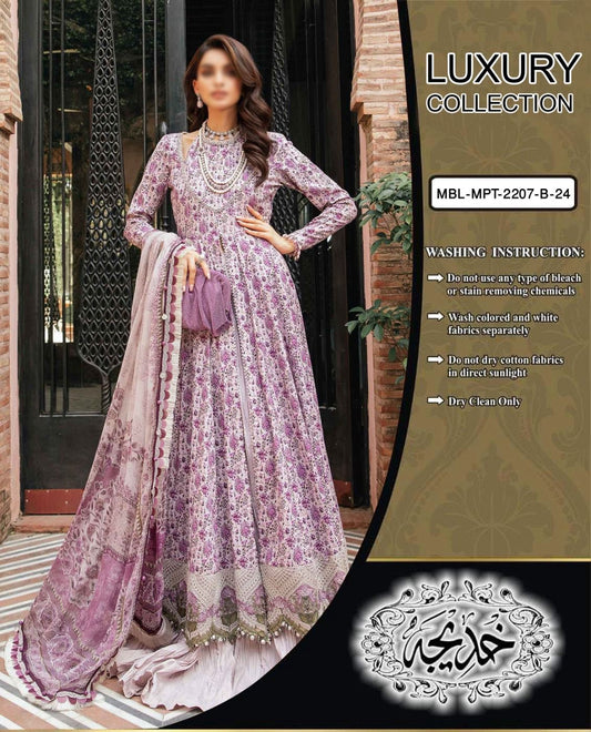 Maria b Pure Lawn Embroidered Dress M-Print 2024