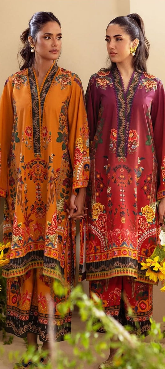 Soft Swiss Lawn 2 Pcs Co-Ord Set