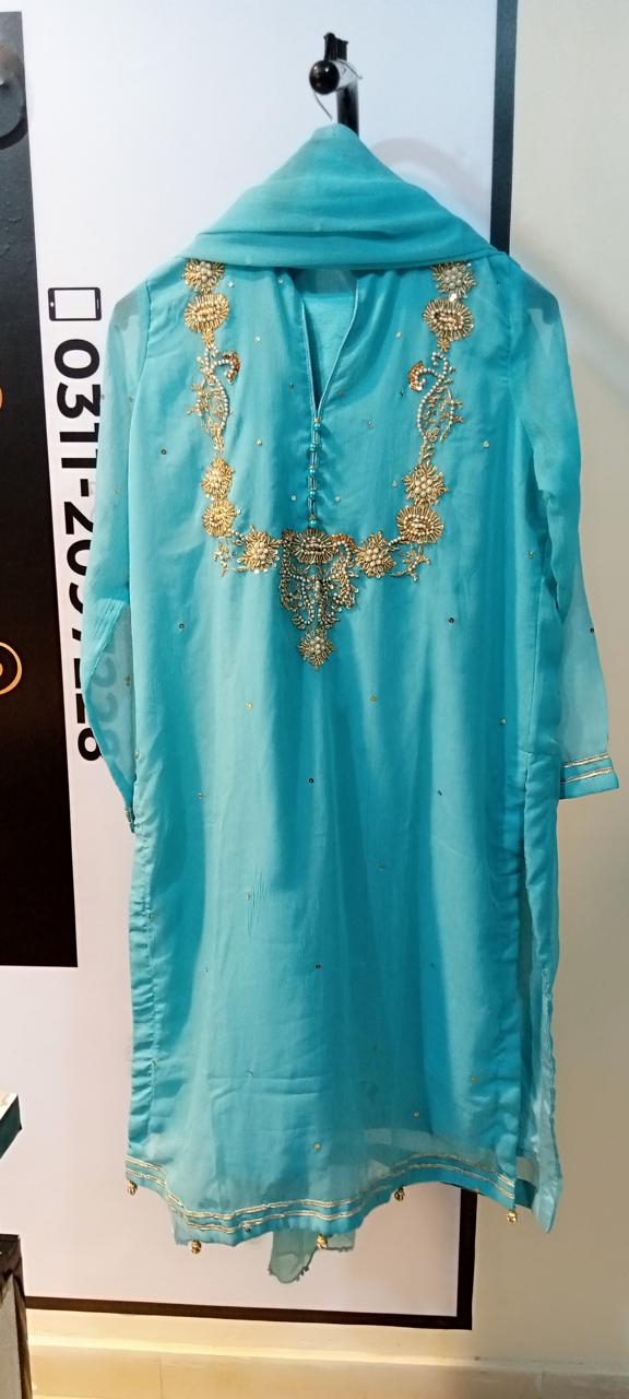 Neelofar Semi Pure Chiffon Dress 2024