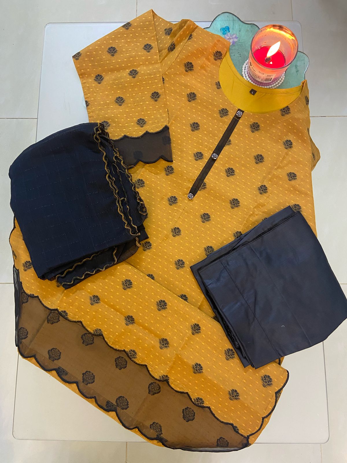 Soft Paper Cotton Lawn 3-Piece Ready-to-Wear Suit