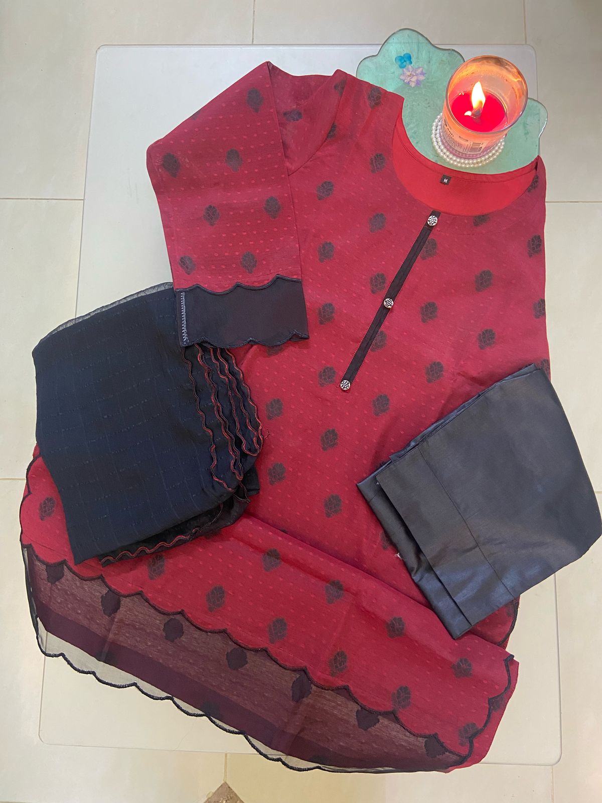 Soft Paper Cotton Lawn 3-Piece Ready-to-Wear Suit