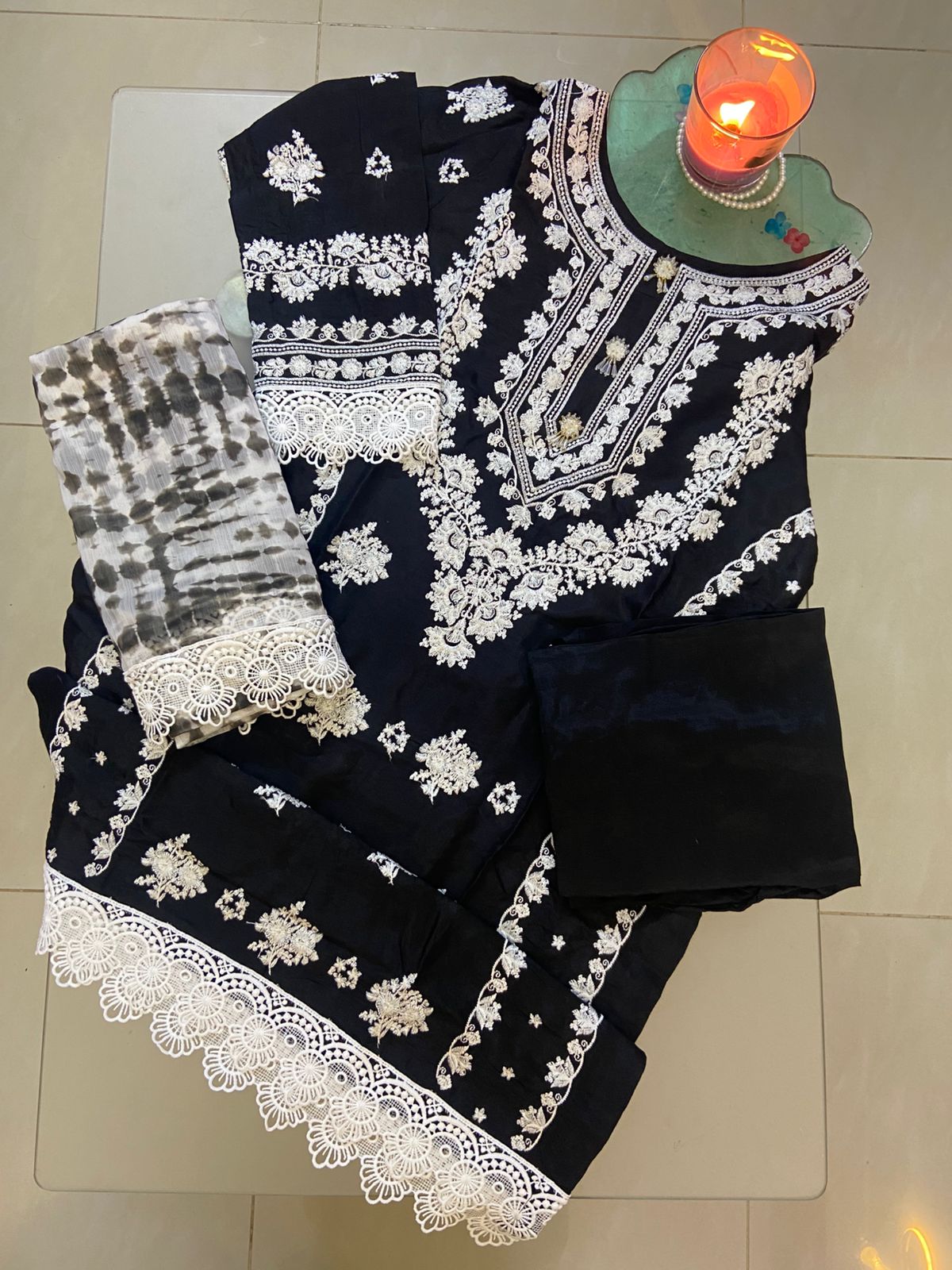 Radiance Semi Pure Raw Silk Stitched Dress 2024