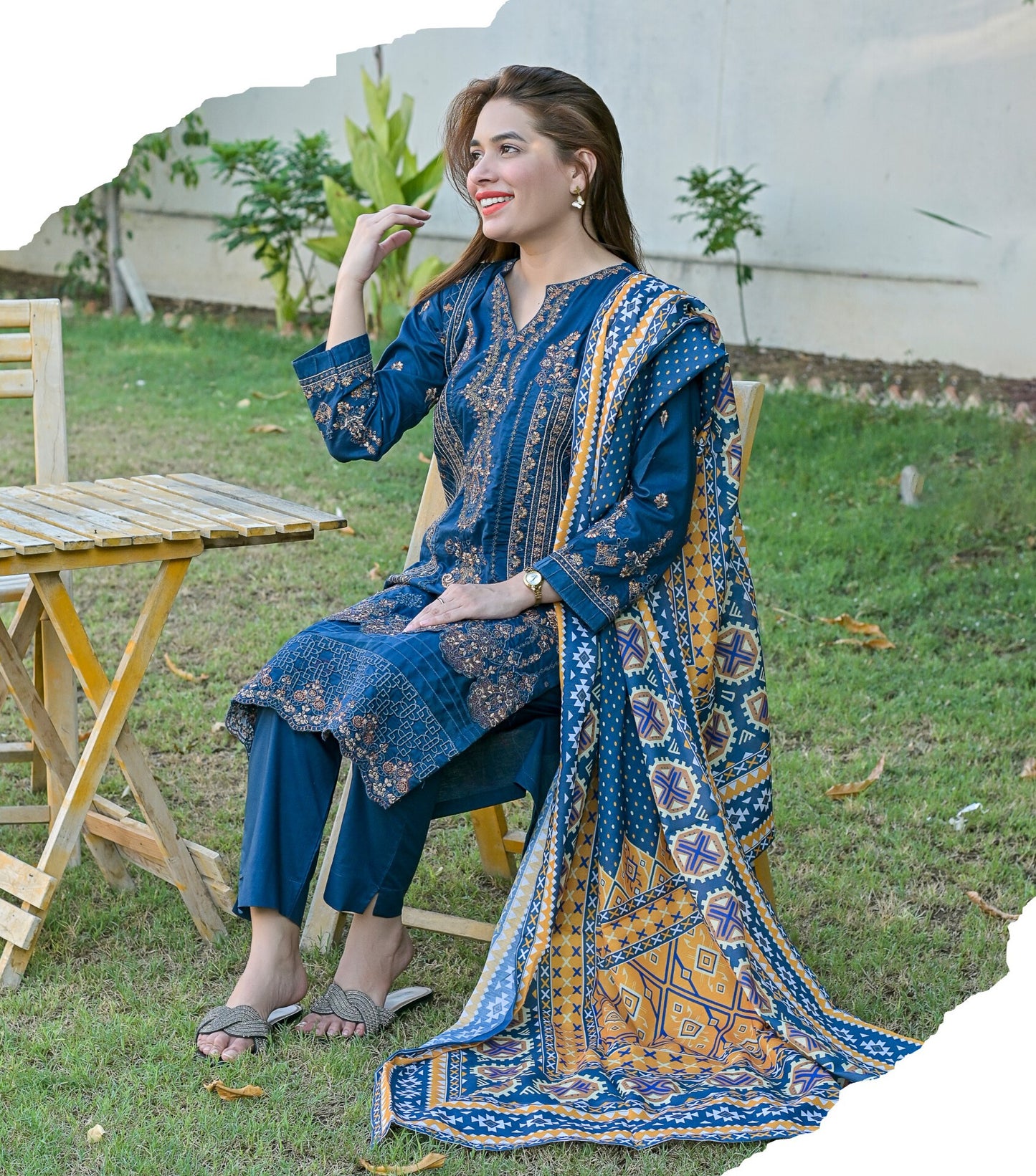 Nazakat Luxury Lawn Sttched Dress 2024