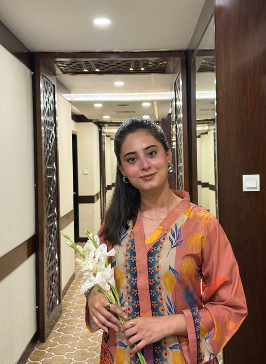 2 PCS Soft Swiss Lawn Co-Ord Set – Digital Printed