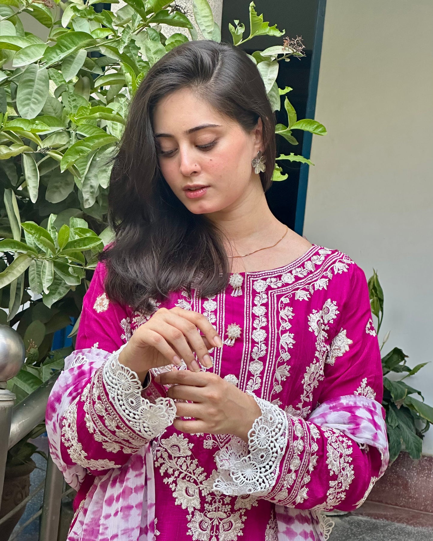 Radiance Semi Pure Raw Silk Stitched Dress 2024