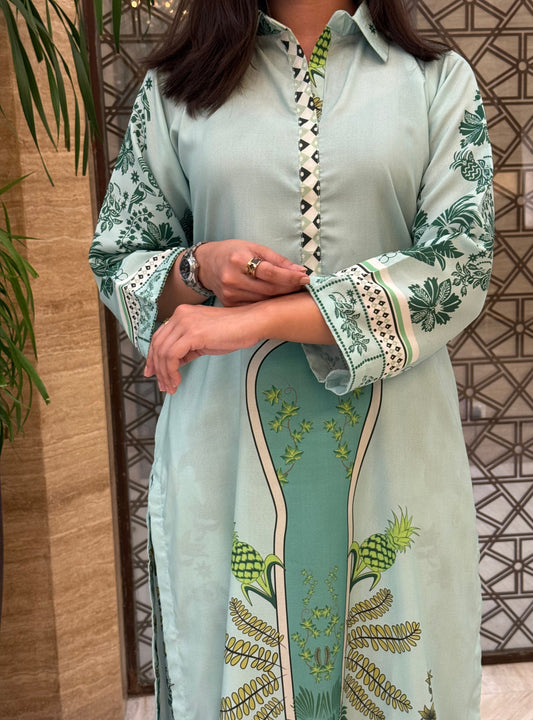 2 PCS Soft Swiss Lawn Co-Ord Set – Digital Printed