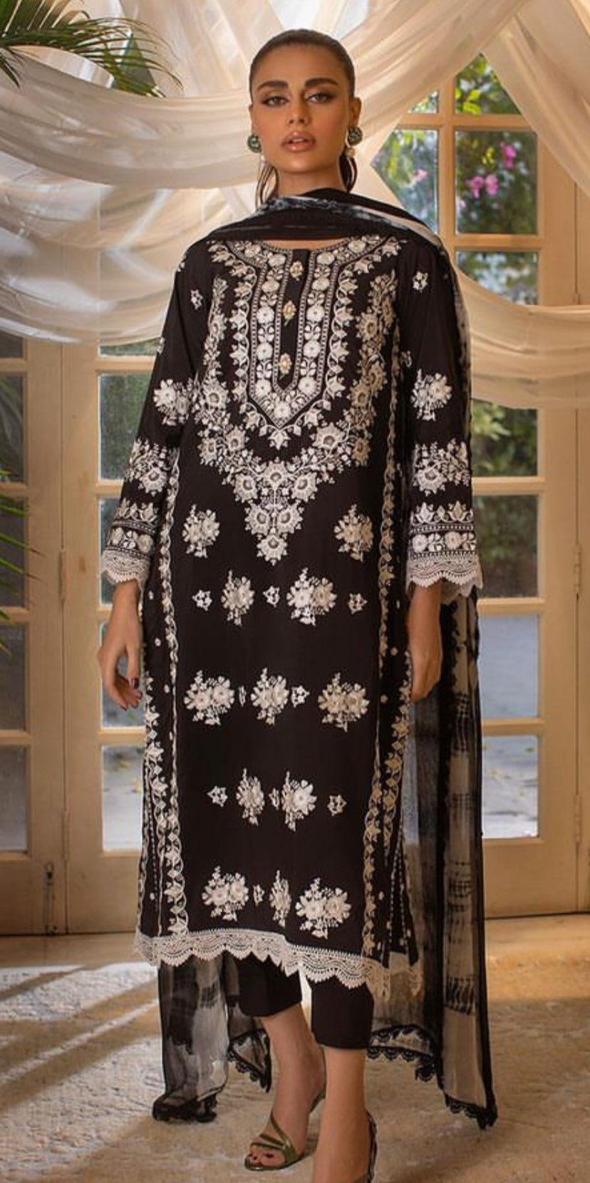 Radiance Raw Silk Stitched Dress 2024