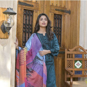 Mehak Premium Pure Lawn Self Print Dress 2024