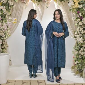 Elegant 3-Piece Printed Cotton Lawn Set