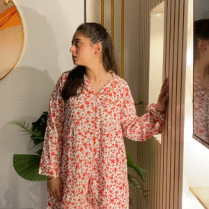 2 Pc Night Wear Premium Linen Dress 2024