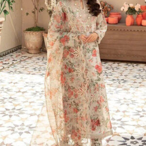 3c Hm-70 Unstitched Pure Lawn Pakistani Dress 2024