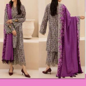 Noor-e-Naz Luxury Premium Pure Lawn Stitched Dress 2024